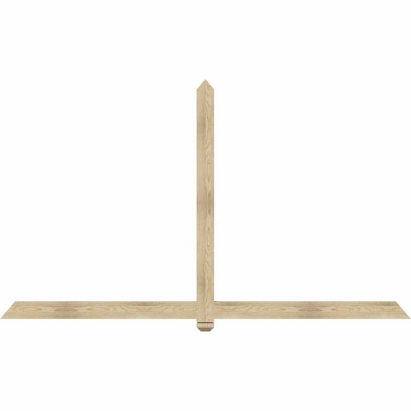 Ekena Millwork Eugene Rough Sawn Timber Gable Bracket, Douglas Fir, 96"W x 56"H x 2"D x 4"F, 14/12 Pitch GBW096X56X0204EUG00RDF - main
